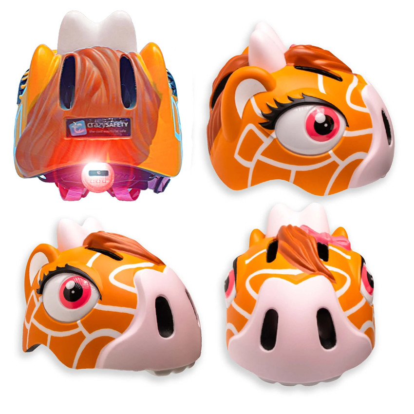 Crazy Safety Παιδικό κράνος με ζωάκια – Giraffe Brown (49-55εκ) 