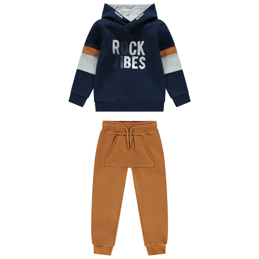 Jogging en molleton à textes en sequins magiques 