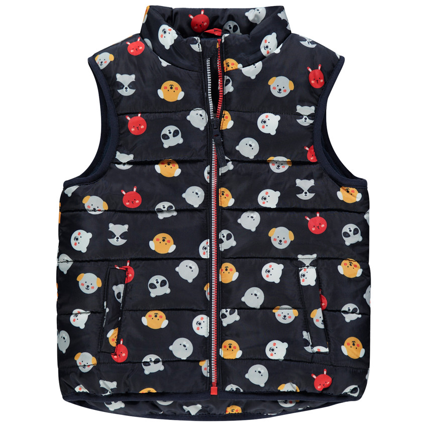 Doudoune sans manches matelassée à animaux printés 