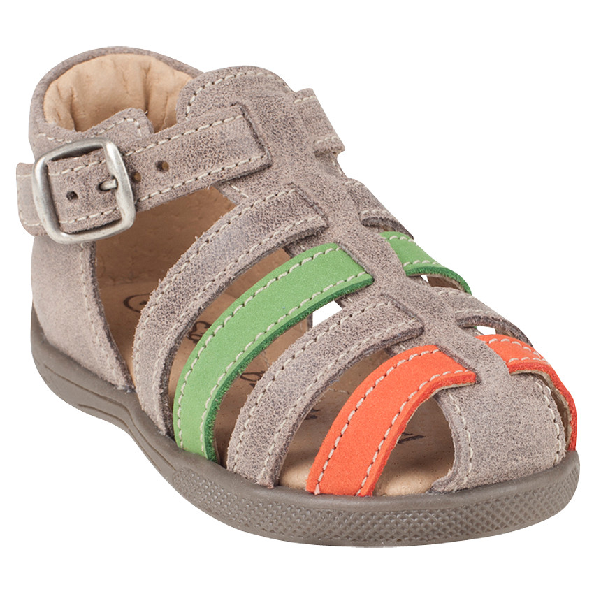 Nu-pieds avec boucle réglable et lanières contrastées 