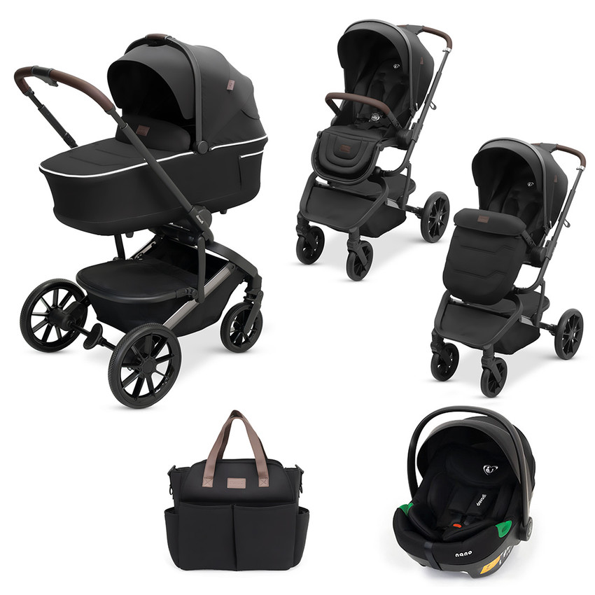 Πολυκαρότσι Fly Midnight Black 3in1 + Κάθισμα Αυτοκινήτου i-Size 40–87cm Nano Midnight Black 