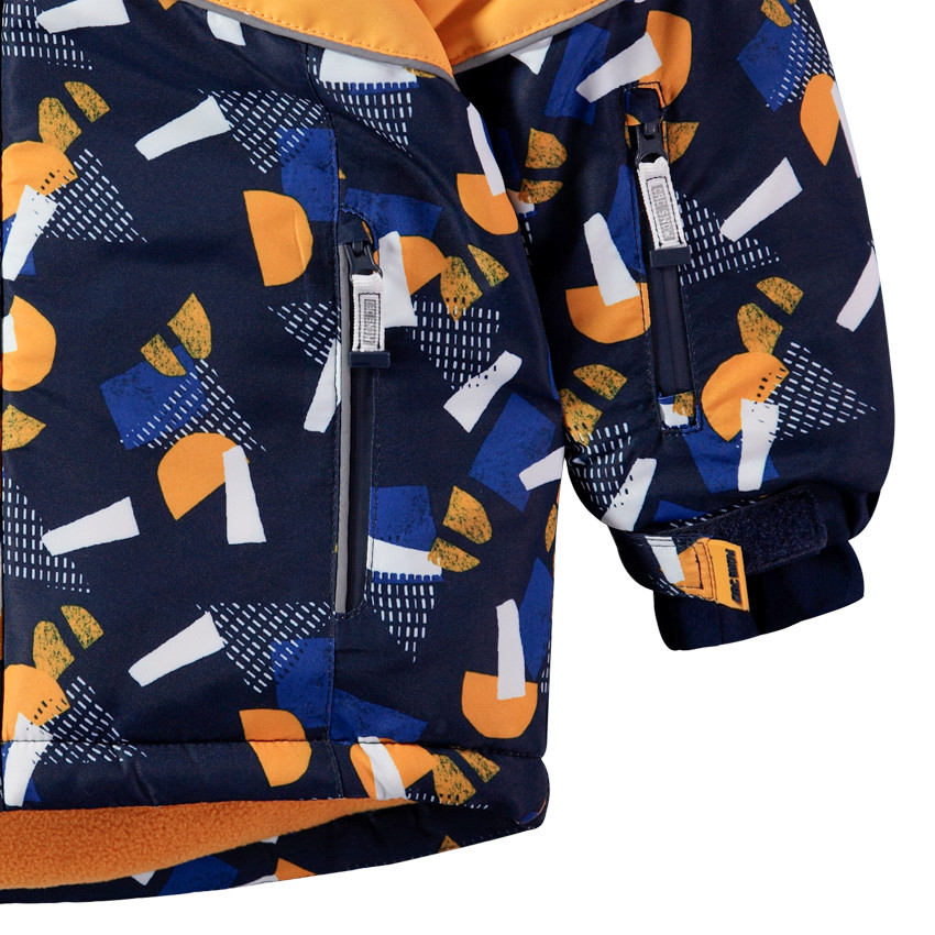 Αδιάβροχο μπουφάν του σκι με γεωμετρικό μοτίβο σε όλη την επιφάνεια 