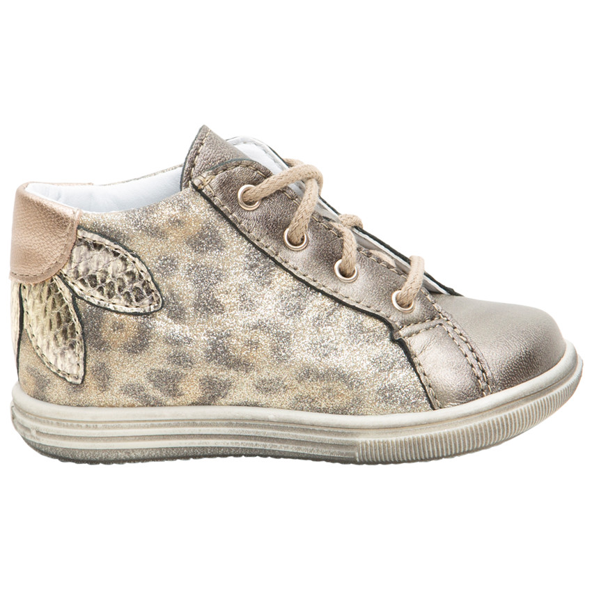 Δερμάτινα λεοπάρ μποτάκια με κορδόνια  