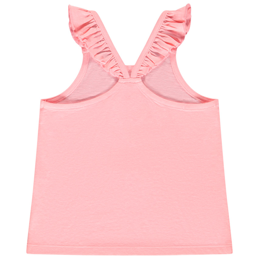 Αμάνικο μπλουζάκι με βολάν puff print Tanzanie για bebe κορίτσι 