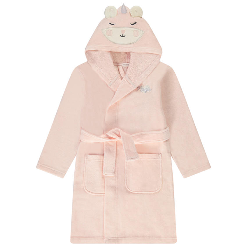 Μπουρνούζι σφουγγάρι με κουκούλα μονόκερος για κορίτσι 