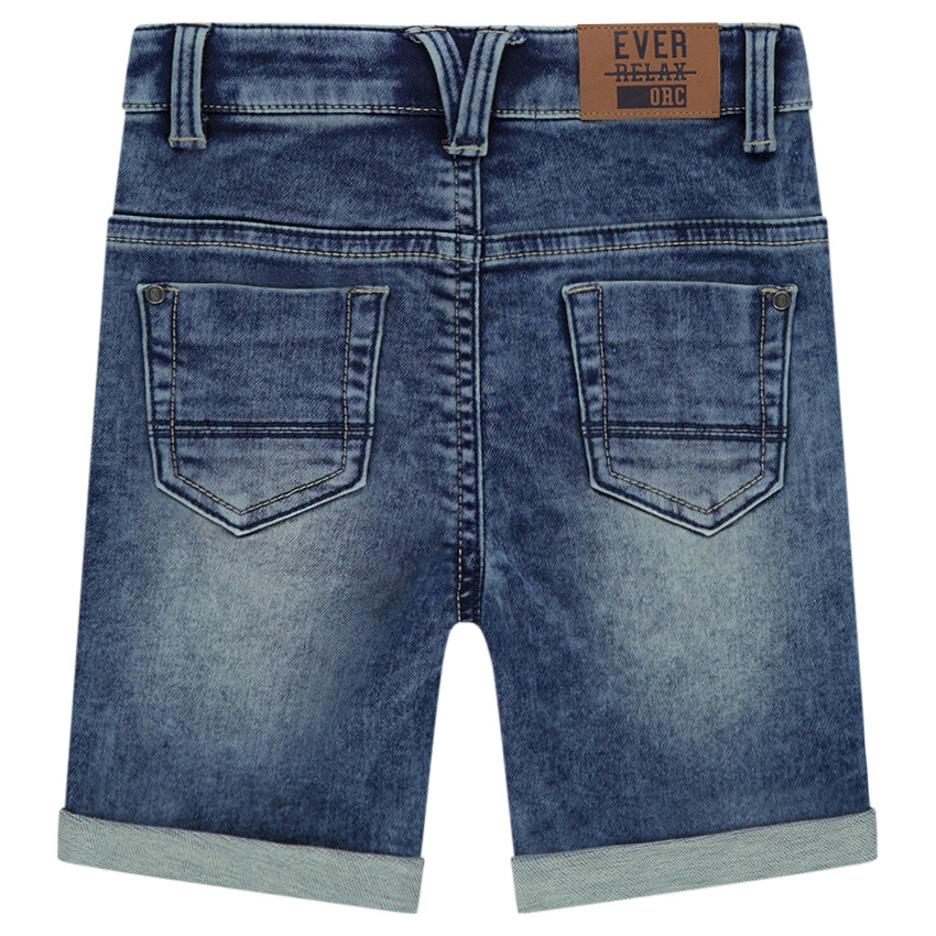 Βερμούδα από φούτερ με εφέ denim used 