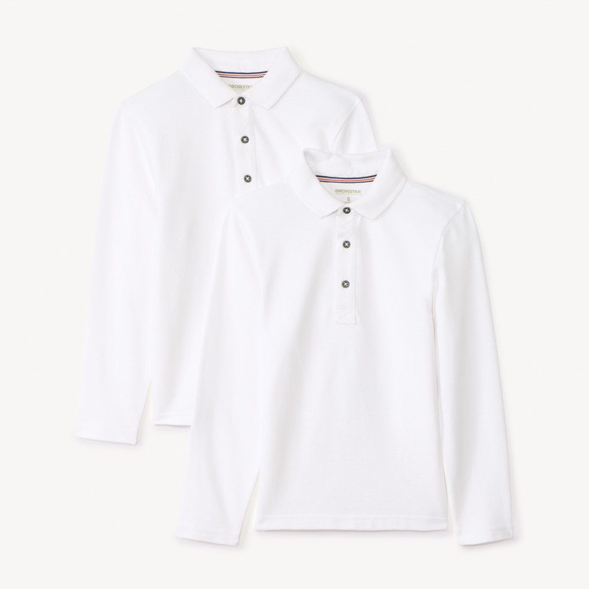 Σετ 2 polos μακρυμάνικα μονόχρωμα για αγόρι 