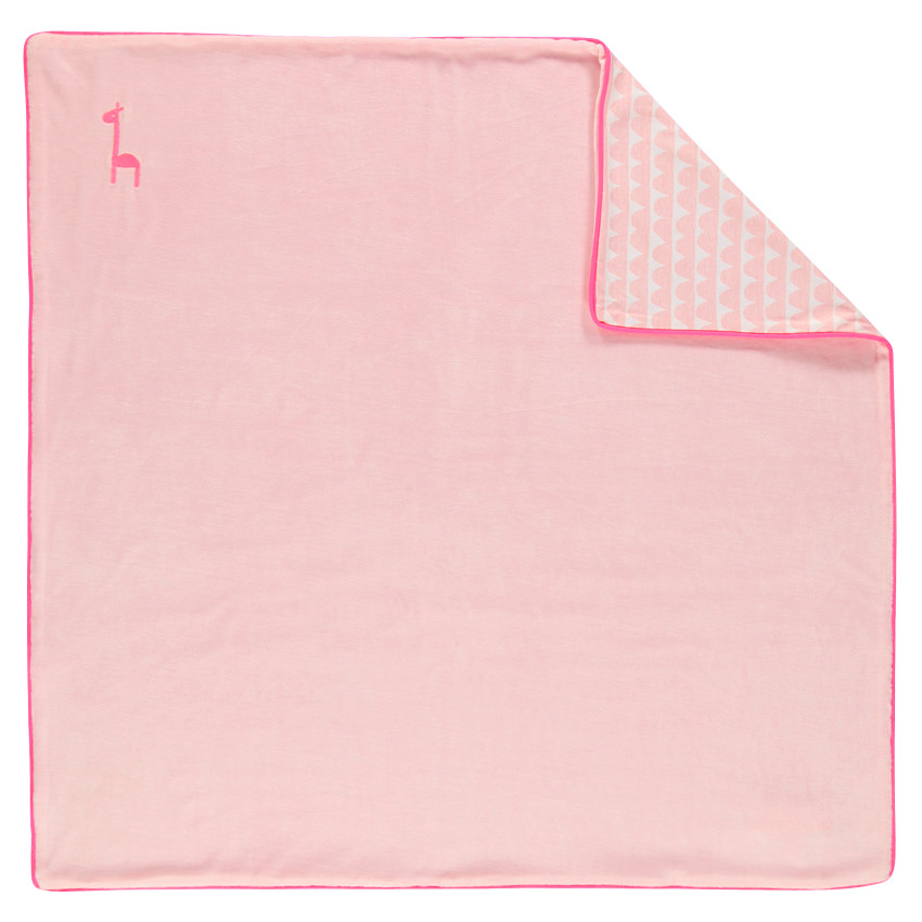 Couverture en velours et popeline de coton imprimée / unie 