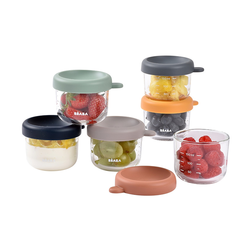 Set de 6 petits pots en verre 150 ml sunrise color 