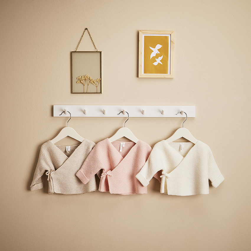 Αμάνικη μπλούζα από πλεκτό με σχέδιο point mousse και στυλ κασκόλ για μωρό 