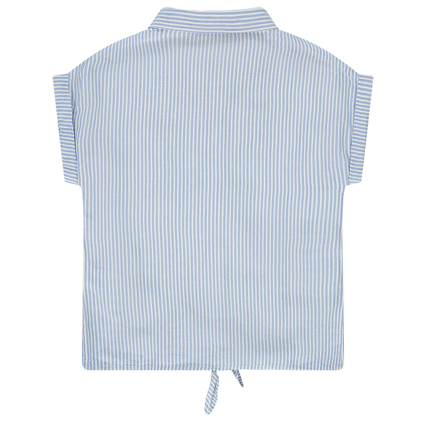 Chemise manches courtes à rayures détails printés pour fille  Additional Chemise manches courtes à rayures détails printés pour fille