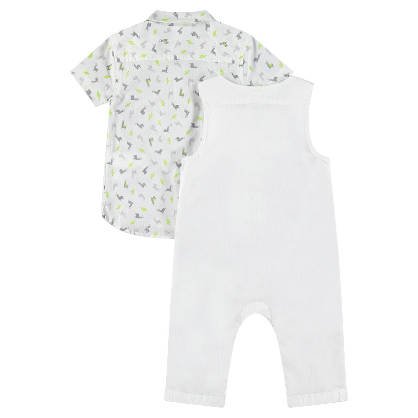 Σύνολο εμπριμέ πουκάμισο και μονόχρωμη σαλοπέτα 