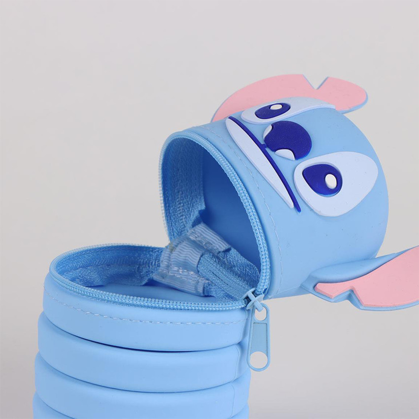 Κασετίνα σιλικόνης Stitch μπλε 