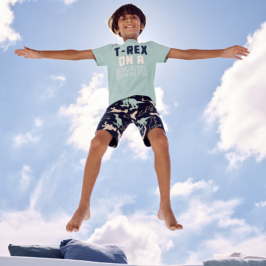 Σετ πιτζάμα κοντό με σχέδιο T-Rex για αγόρι 