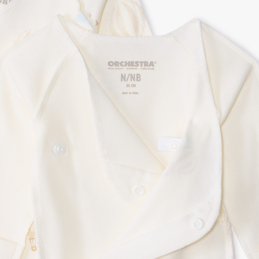 Σετ 2 μακρυμάνικα bodies με σχέδιο montgolfières για πρόωρα μωρά 