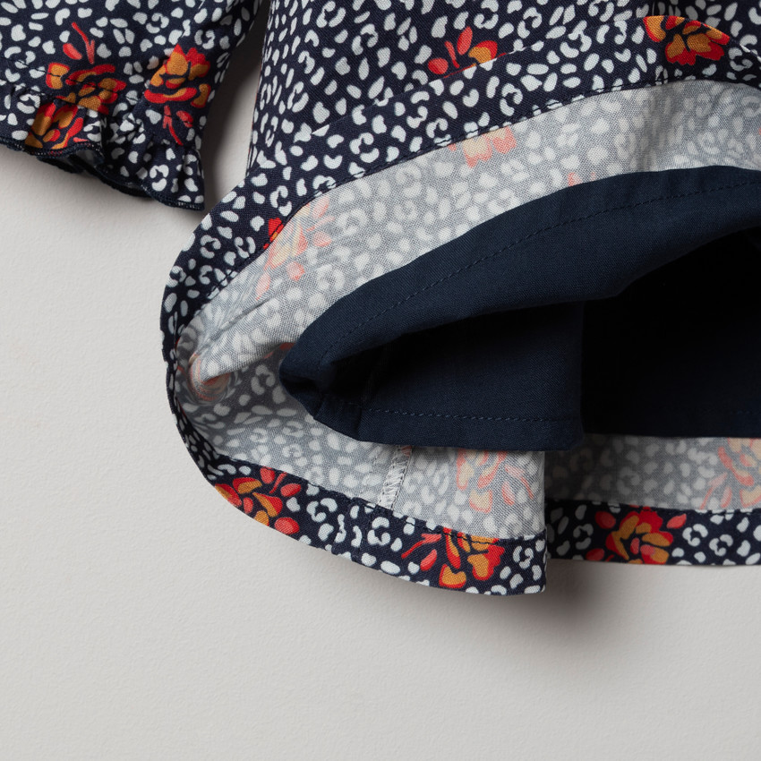 Robe manches longues à fleurs all-over 