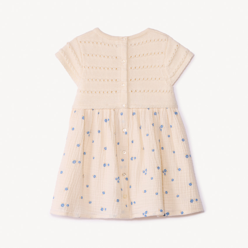 Φόρεμα κοντομάνικο effet 2 σε 1 bi-matière για bebe κορίτσι 