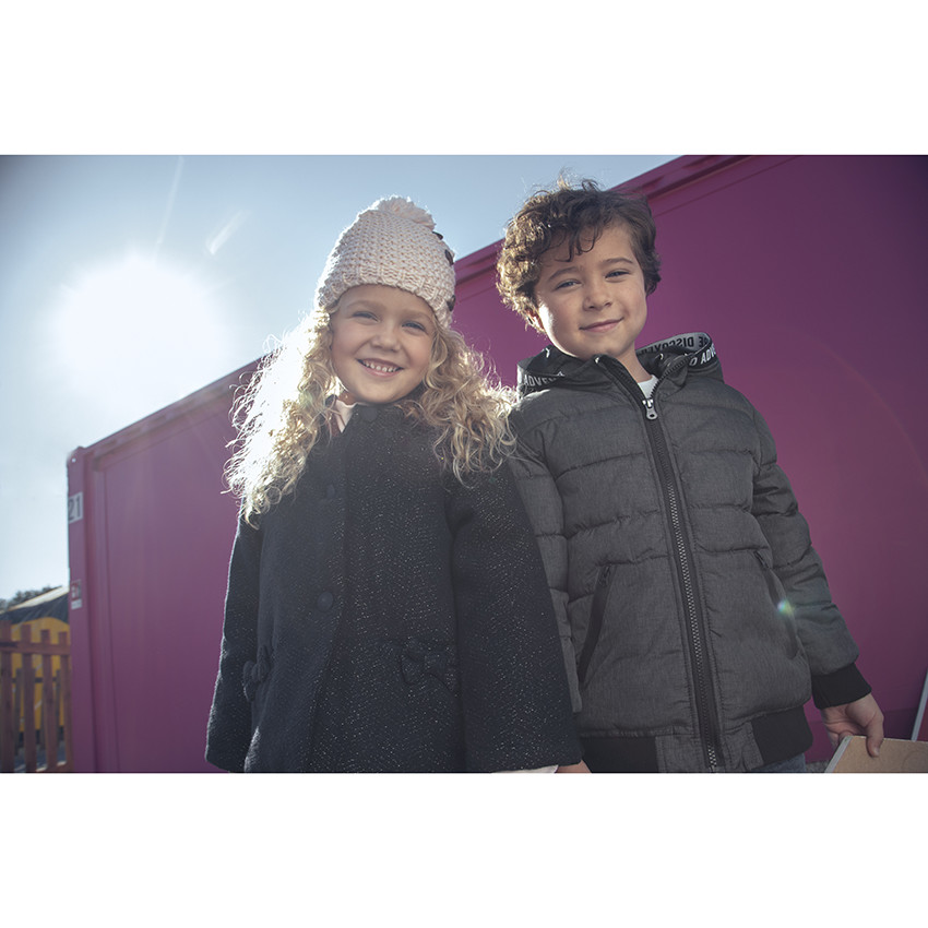 Παλτό πλεκτό με επένδυση από μικροπολάρ για αγόρι 