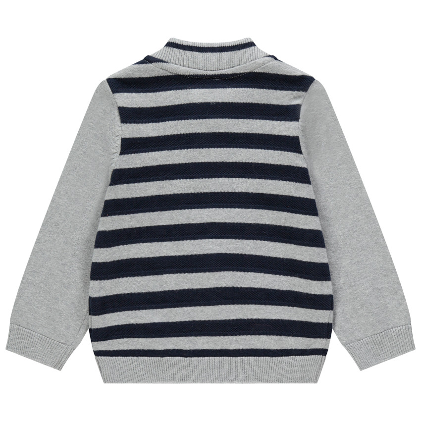 Gilet zippé en tricot à rayures all-over 