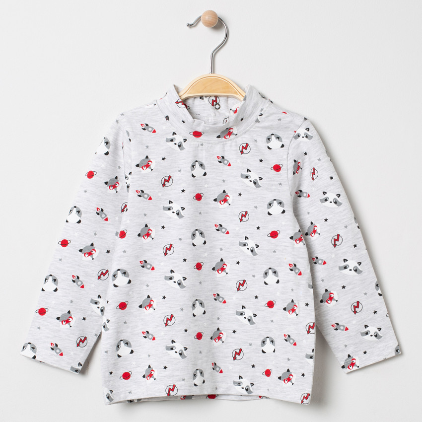 Ensemble avec t-shirt imprimé ratons laveurs et salopette 