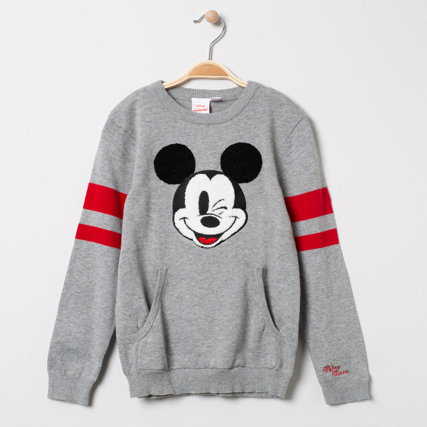 Pull en tricot motif Mickey Disney et bandes placées 