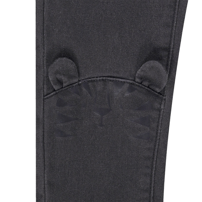 Jean uni print tigre et oreilles en relief pour bébé garçon Main Jean uni print tigre et oreilles en relief pour bébé garçon