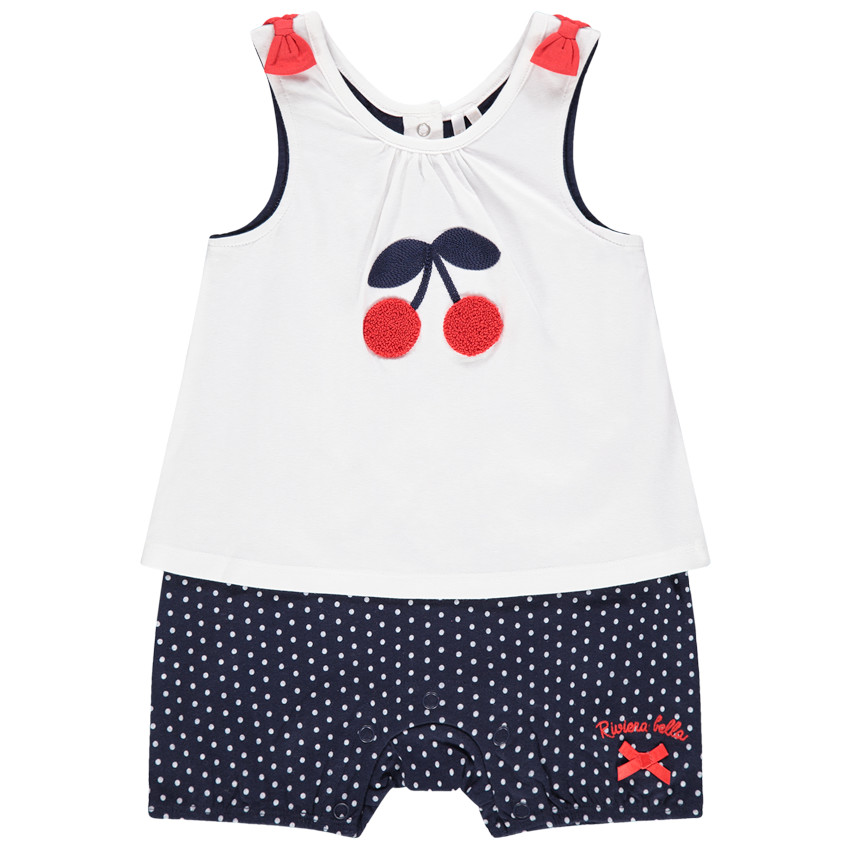 Combi από οργανικό βαμβάκι και σχέδιο κερασάκι 