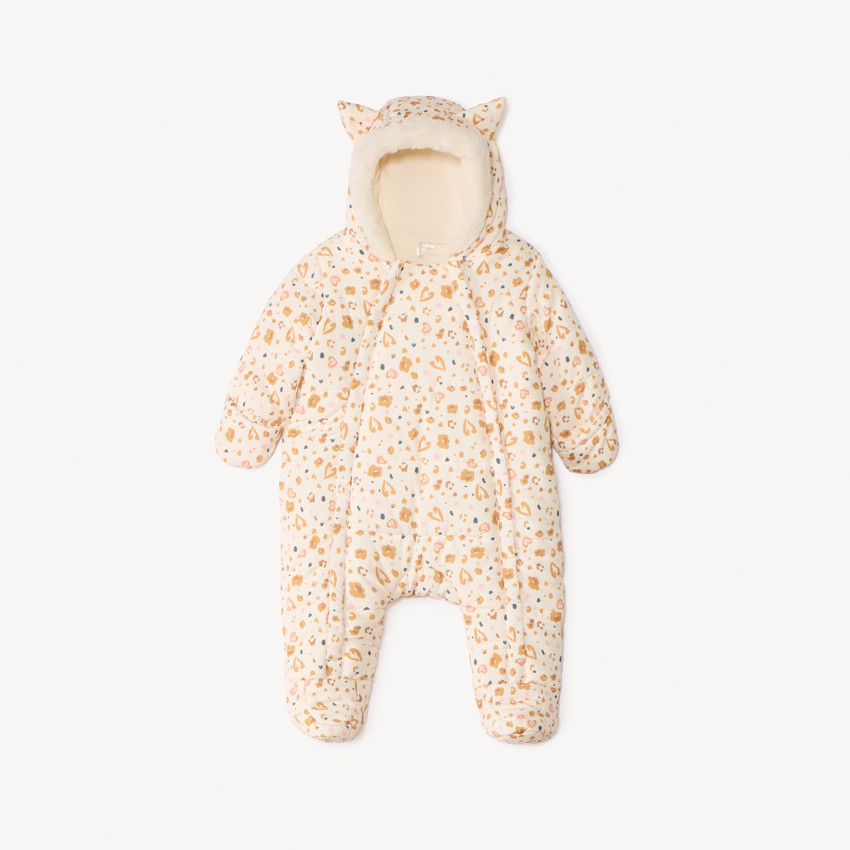 Combi-pilote imprimé fantaisie pour bébé fille avec finitions différentes selon l'âge 