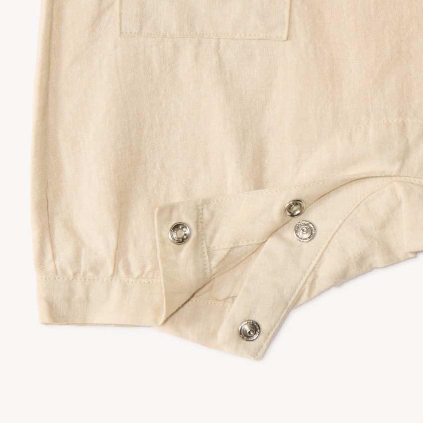 Σαλοπέτα κοντή από λινό με γιακά Claudine για μωρό αγόρι 