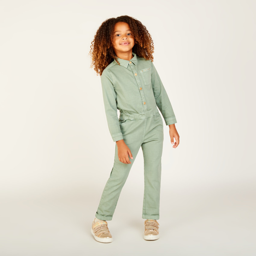 Μακριά τζιν φόρμα σε ομοιόμορφο σχέδιο για κορίτσι 