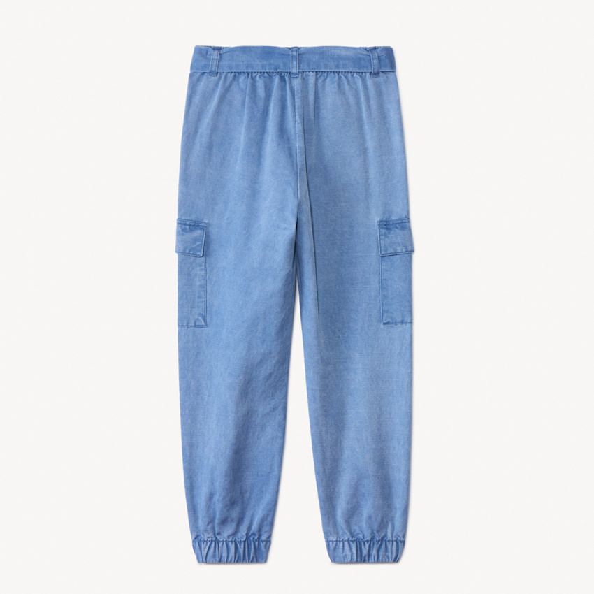 Παντελόνι cargo από υφασμάτινο ύφασμα με ζώνη για κορίτσι 