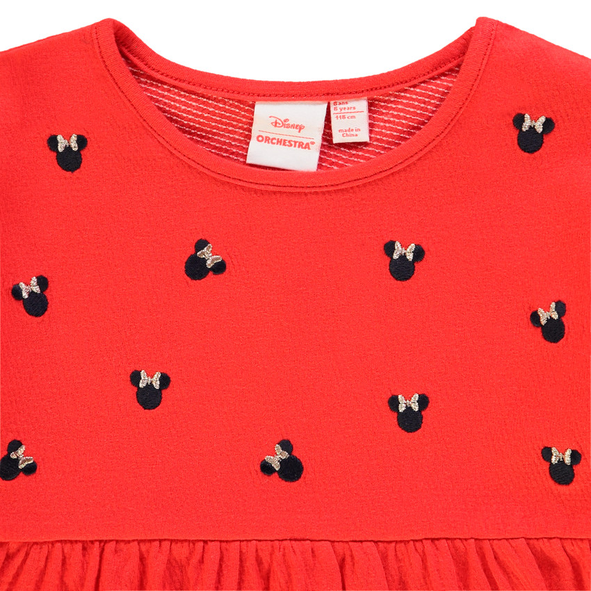 T-shirt μακρυμάνικο κόκκινο με κεντήματα Minnie Disney 