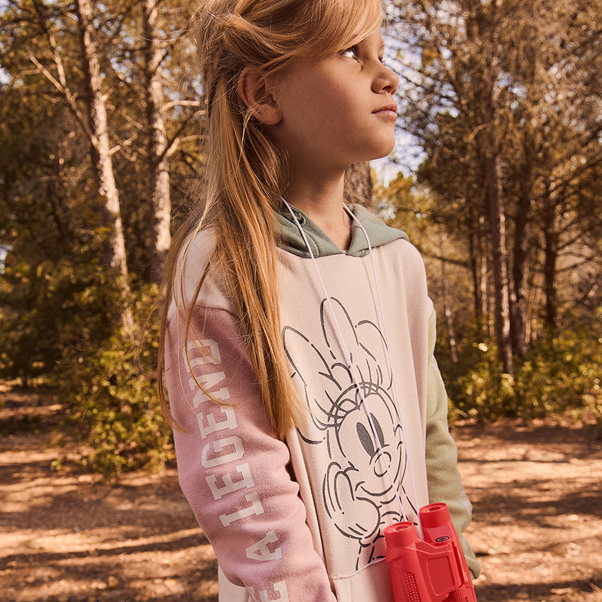 Φόρεμα φούτερ με εφέ color block Minnie Disney για κορίτσι 