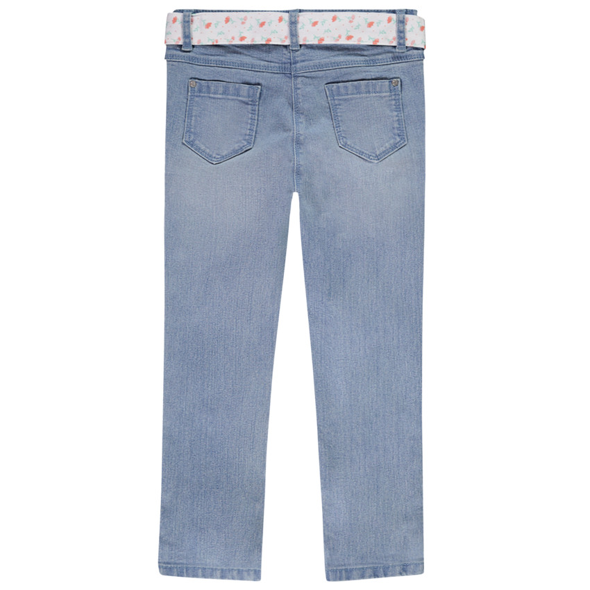 Τζιν slim σε denim με ζώνη φουλάρι κορίτσι 