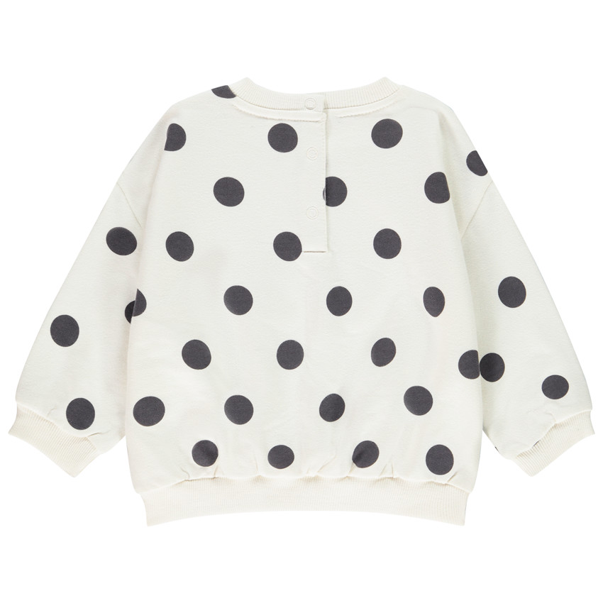 Φούτερ molleton με πουα και  μήνυμα κέντημα για bebe κορίτσι 