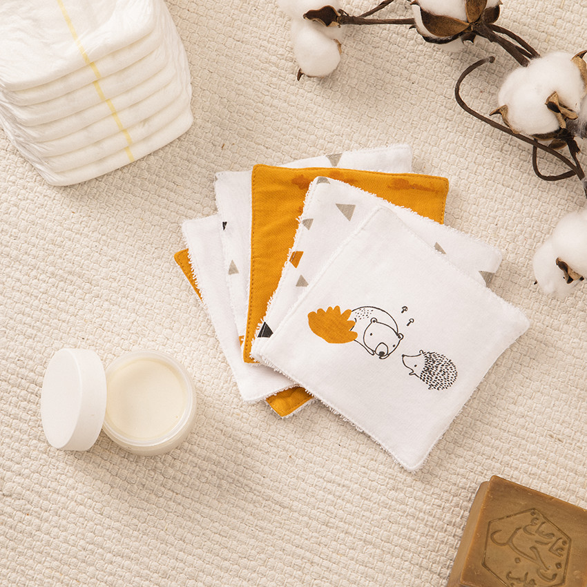 Σετ από 6 πλενόμενες μαντηλάκια από βαμβάκι Nos Petits Amis 