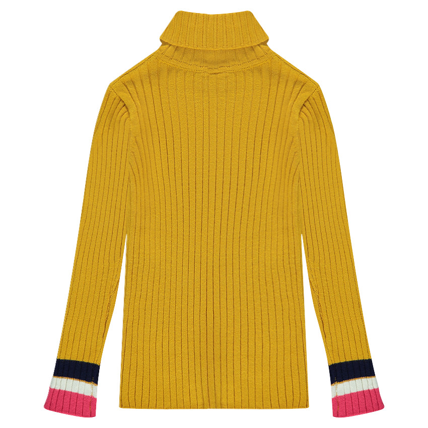 Πουλόβερ με λαιμό ζιβάγκο και ριγωτή πλέξη λάστιχο  