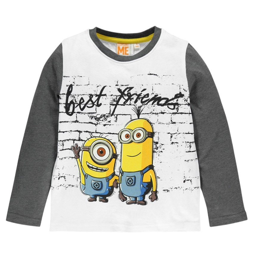Tee-shirt manches longues print Minions avec inscription 