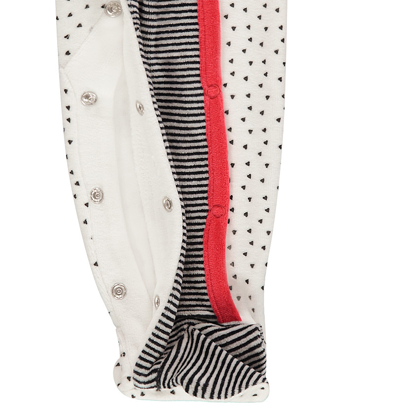 Φορμάκι ύπνου εμπριμέ βελουτέ με στάμπα γάτα και μικρό σατινέ φιόγκο 