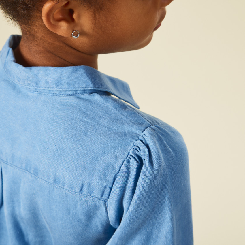 Φόρεμα πουκάμισο με πλεκτή ζώνη για κορίτσι 