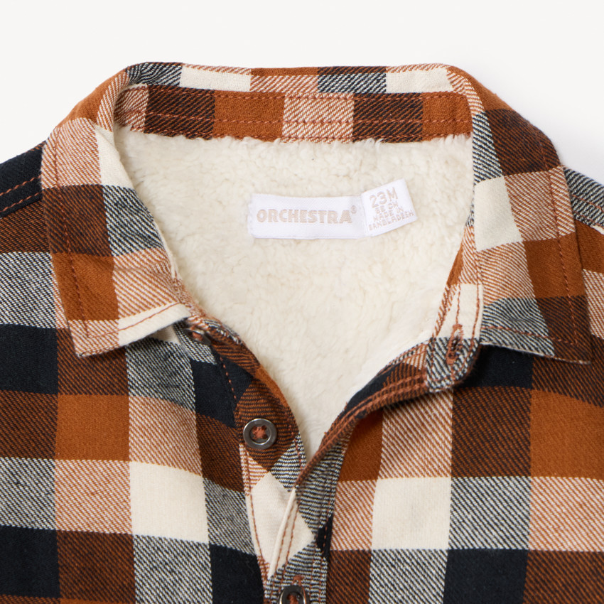 Surchemise à carreaux en flanelle doublée pour bébé garçon  