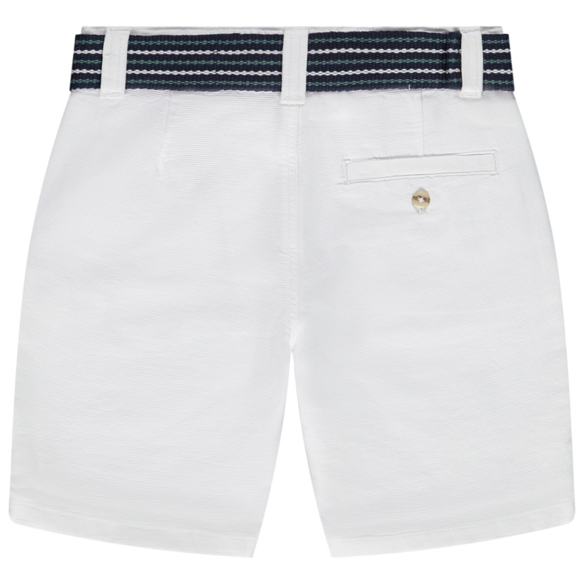 Βερμούδα από βαμβάκι με ριγέ ζώνη και διπλές αγκράφες για αγόρι 