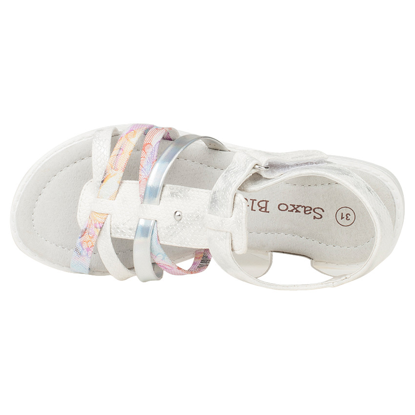 Πέδιλα με ιριδίζουσα κροκό υφή και διαφορετικά λουράκια 