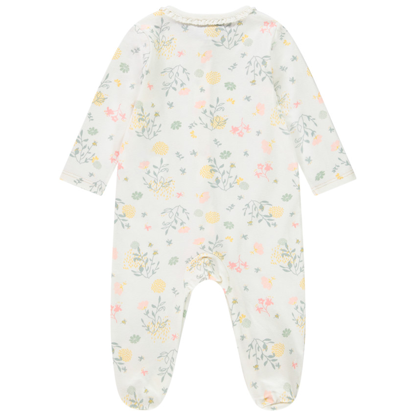 Ολόσωμο φορμάκι από jersey με floral σχέδιο για bebe κορίτσι 