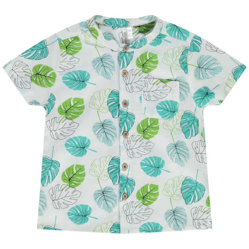 Πουκάμισα κοντομάνικα με σχέδιο φύλλων για bebe αγόρι 