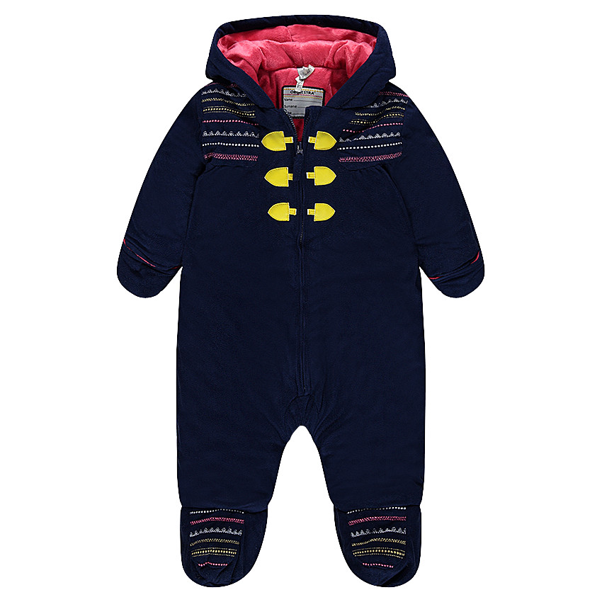 Ολόσωμο μπουφάν από σουετίνα με επένδυση από sherpa και κεντημένες λωρίδες 