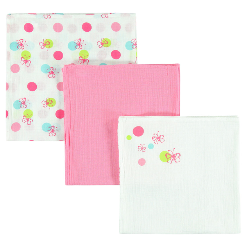 Set de 3 langes imprimés / unis / printés 