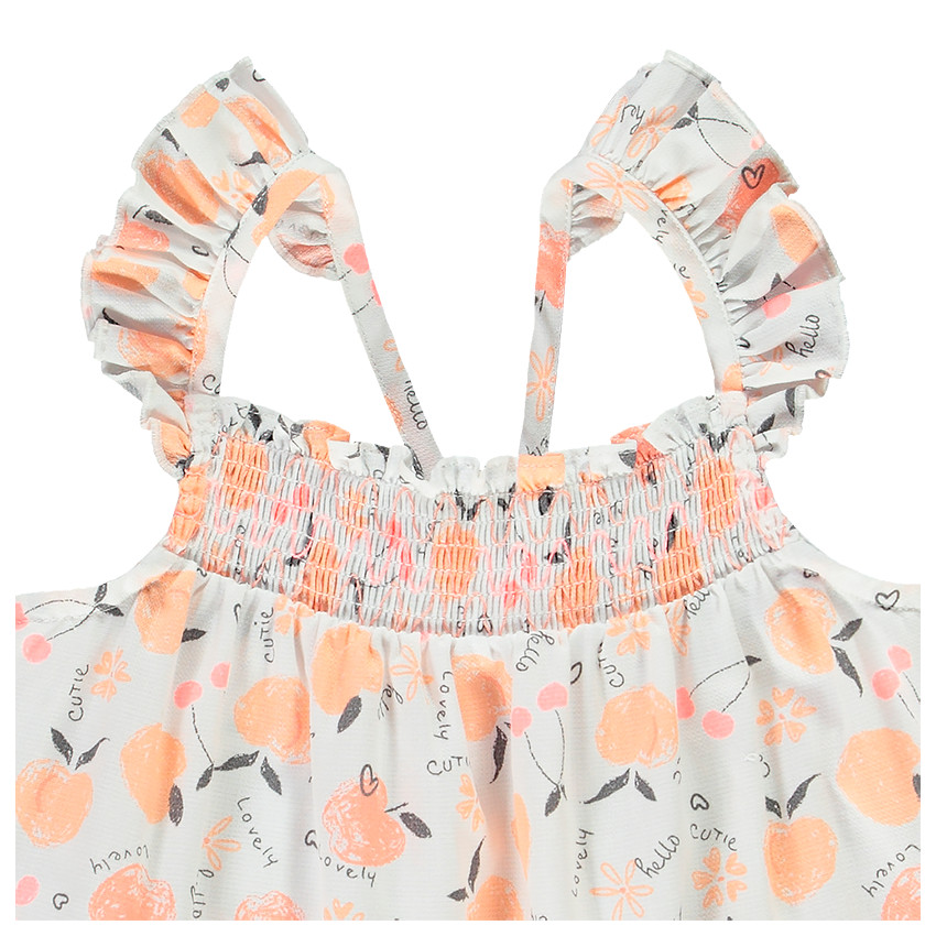 Tunique à bretelles volantées en voile armuré coton pour bébé fille  Additional Tunique à bretelles volantées en voile armuré coton pour bébé fille