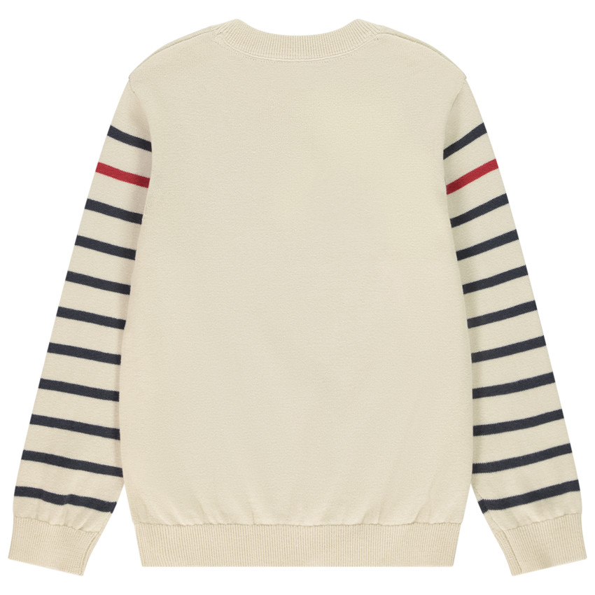 Πλεκτό πουλόβερ με ριγέ μανίκια Mickey Disney για αγόρι 