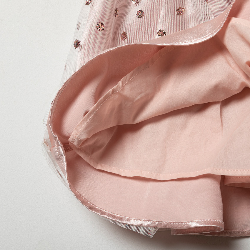 Φόρεμα αμάνικο με τούλι με glitter για κορίτσι 